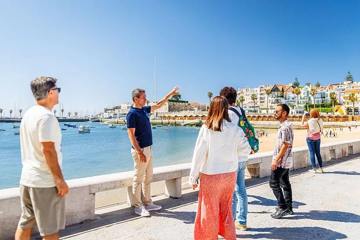 Tourists and locals come together to enjoy the views of Cascais.