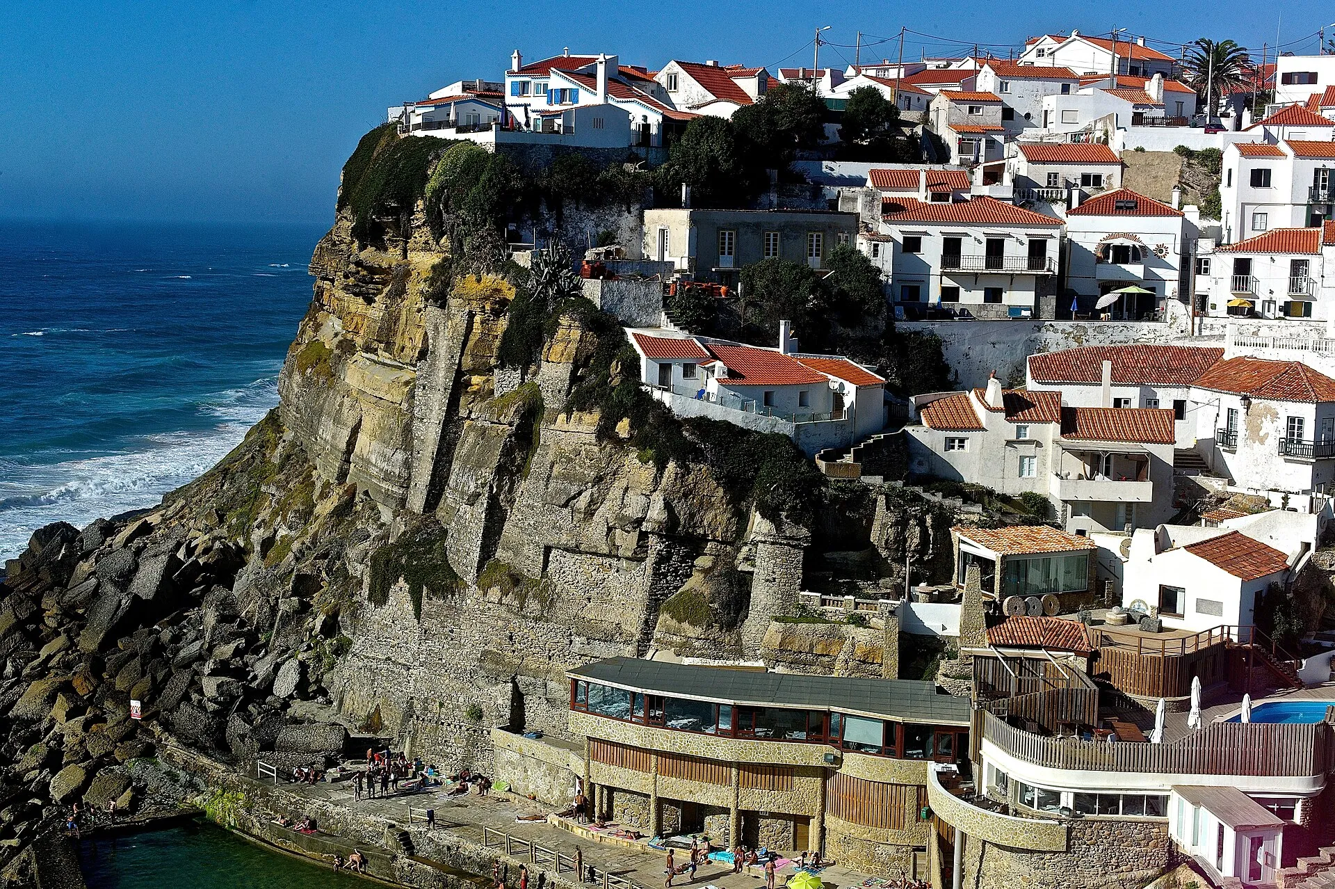 The white houses of Azenhas do Mar above the water