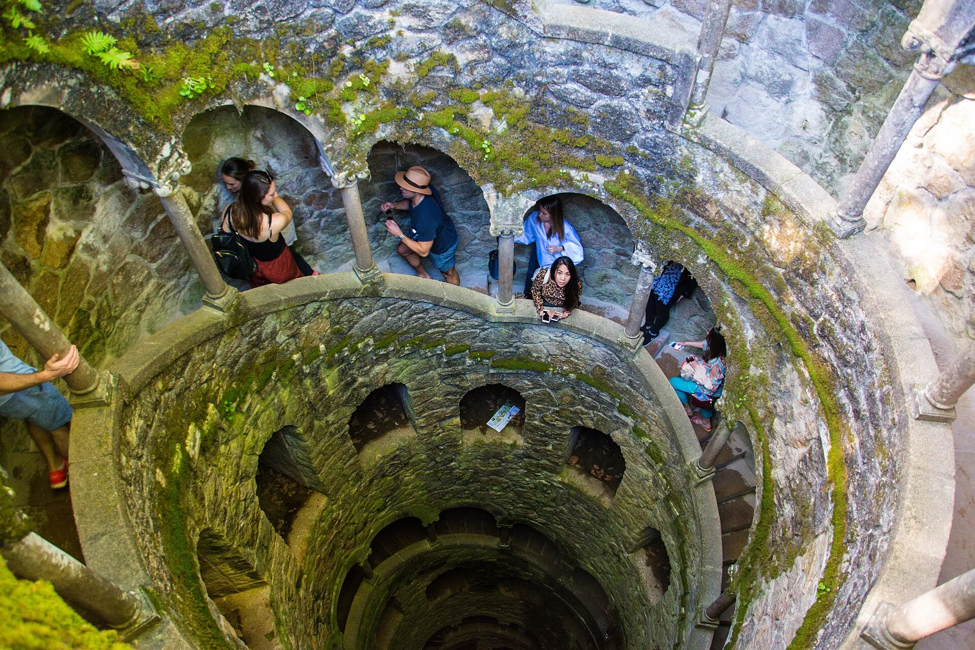 Looking down the spiral staircase of the Initiation Well