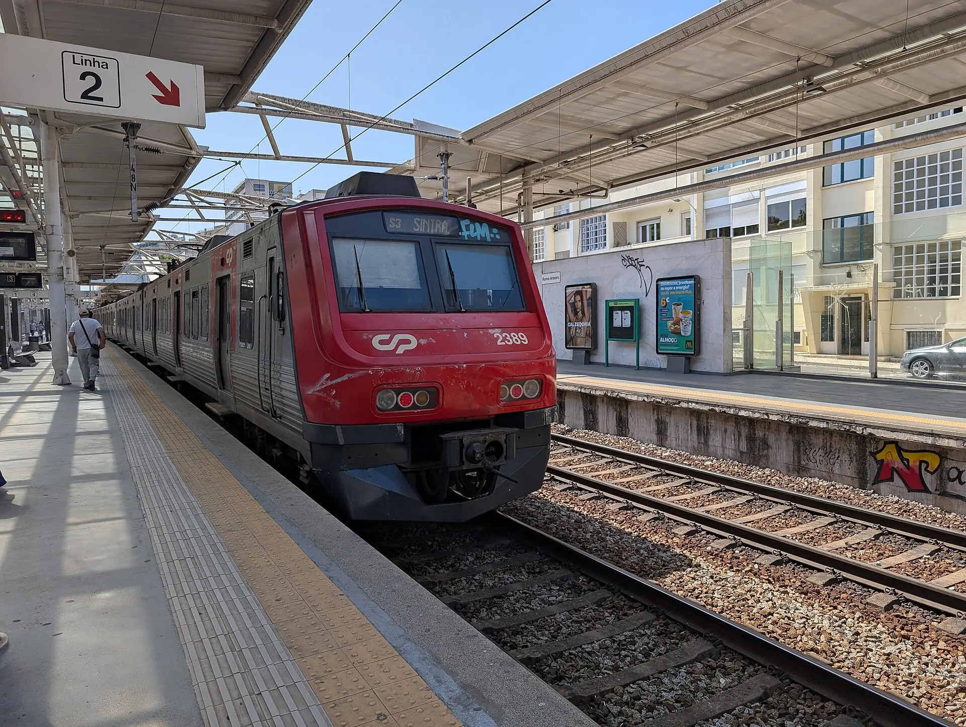 CP train to Sintra at a Lisbon platform